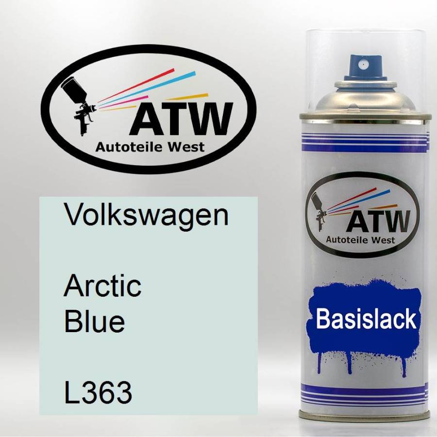 Volkswagen, Arctic Blue, L363: 400ml Sprühdose, von ATW Autoteile West.